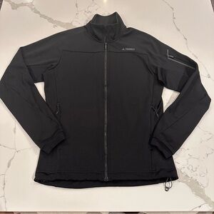Adidas Terrex Full Zip Lightweight Fleece Jacket Mens S Black Hiking Gorpcore